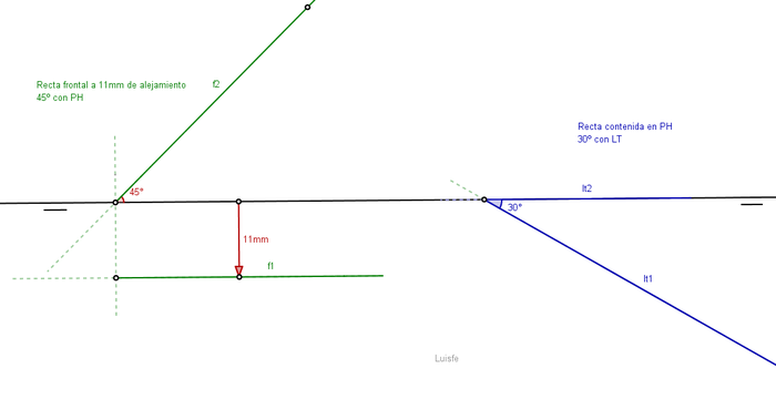 ejercicio recta frontal 45 y contenida en PH 30º.png