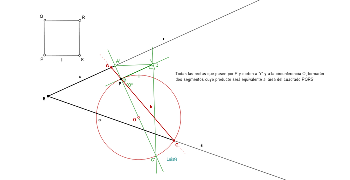 triángulo hallar lado b que pasa por P y el producto PA x PC igual área PQRS.png