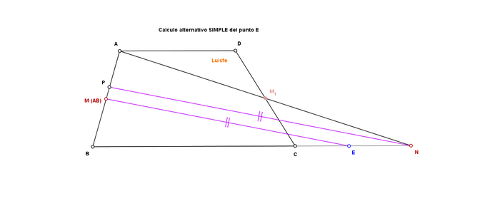 trapecio dividido en 2 partes por punto en lado no paralelo calculo punto E.png