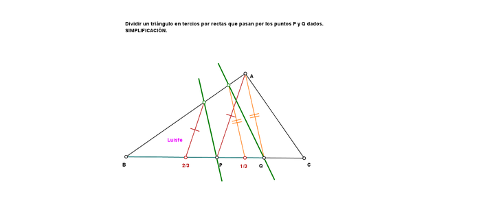 equivalencia dividir triángulo en 3 partes equivalentes desde 2 puntos P y Q dado.png