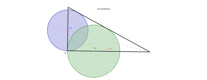 circunferencias tangentes a cateto y hipotenusa  centro en otro cateto pasa punto pie altura.png