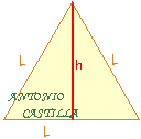 altura de cara de un octaedro
