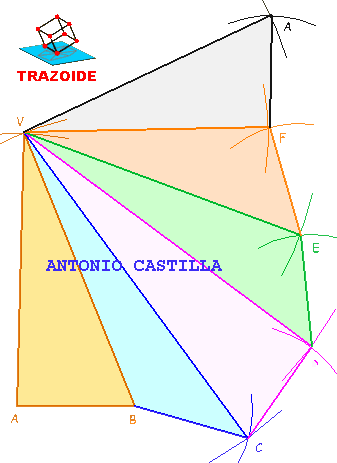 trazado del desarrollo de una piramide