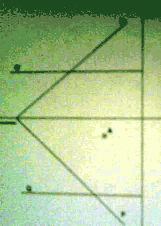 trayectoria de una gota que cae sobre dos planos
