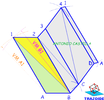 desarrollo de un prisma oblicuo