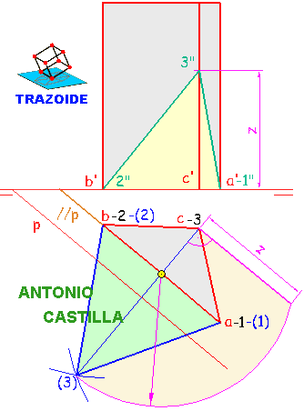 prisma recto seccionado por un plano que da un triángulo isosceles