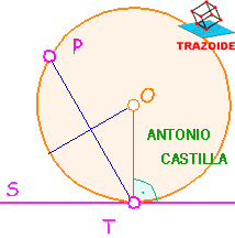 circunferencia de radio conocido tangente a una recta