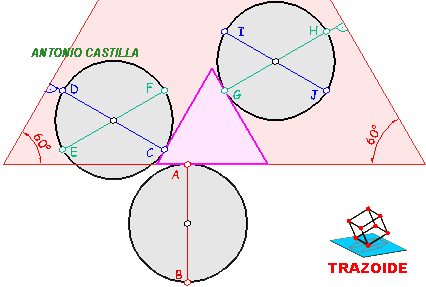 dibujar el menor triángulo equilatero
