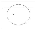 tangente a una recta a una circunferencia y un punto interior