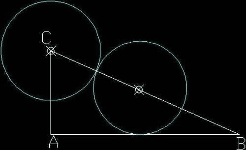 circunferencias tangentes con centro en la hipotenusa