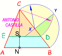 triángulo dividido en dos partes