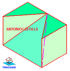 perspectiva isométrica de una pieza con dos vistas iguales
