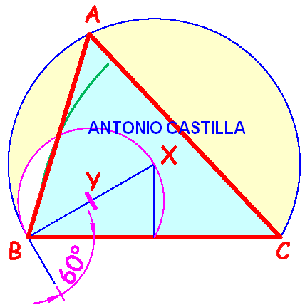 Triángulo dado una mediana, un lado y un angulo
