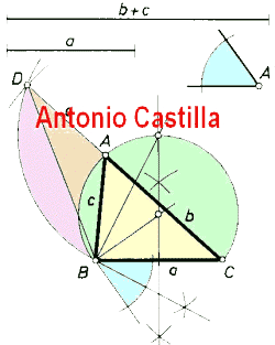 Triángulo conocido un lado la suma de los otros dos y un angulo