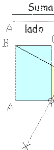 rectángulo conocido el lado mas la diagonal
