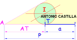 triángulo conocido un ángulo y el perimetro