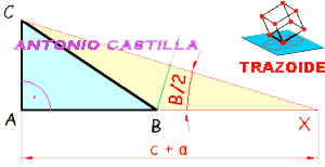 triángulo rectángulo con la suma de los lados