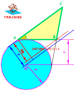 triángulo conocida una altura y la circunferencia exinscrita