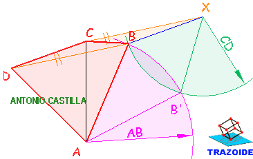 Hallar un trapezoide conociendo la longitud de las dos diagonales