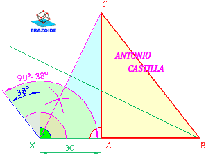 triángulo rectángulo conocida la diferencia de un cateto y la hipotenusa