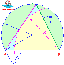 triángulo conocido un lado y la altura