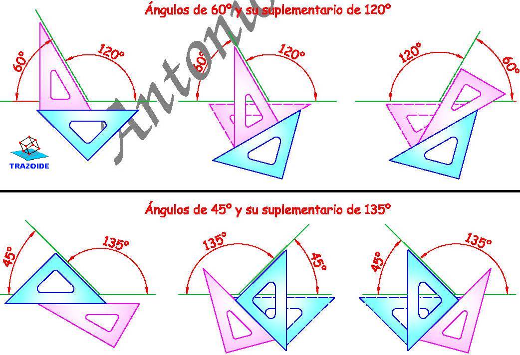 medir ángulos con una escuadra y un cartabon - Measure angles with a square and a bevel
