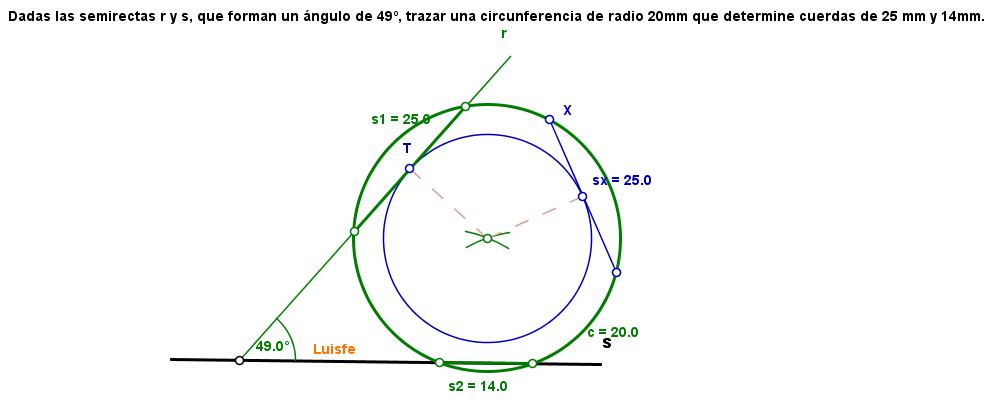 Cuerdas de una circunferencia que pasan por las semirectas de un ángulo * -  TRAZOIDE