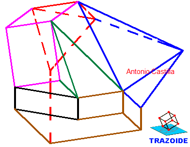 ejercicio de perspectiva isométrica con muchos planos inclinados