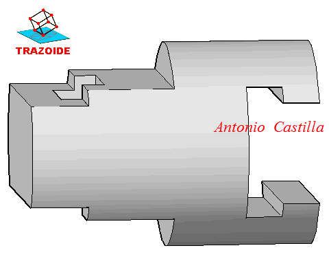 perspectiva trimetrica de una pieza dada por dos vistas