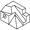 perspectiva isométrica seccion por un plano a una pieza