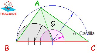 triángulo rectángulo con dos medianas perpendiculares