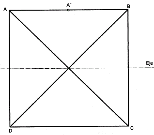 afinidad de un cuadrado con un lado paralelo al eje 100
