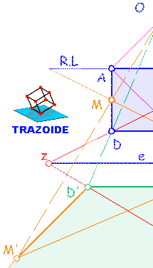 homologia de un cuadrado con un eje en la recta limite