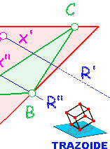 triángulo con sus vértices sobre dos rectas