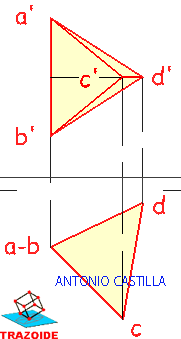 Tetraedro conocidas las proyecciones del lado