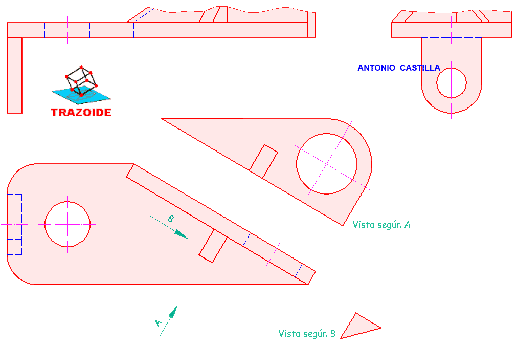 soporte oblicuo con vistas auxiliares