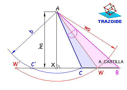 triángulo con altura bisectriz y lado