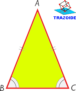 triángulo isosceles base y ángulo opuesto