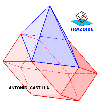 ortoedro con una pirámide romboidal