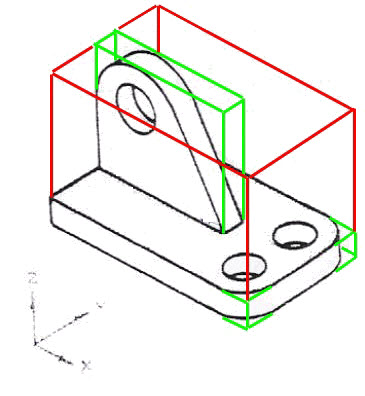 Pieza en un cubo isométrico solucionada
