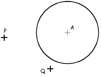 circunferencias tangentes a una circunferencia y que pasan por dos puntos