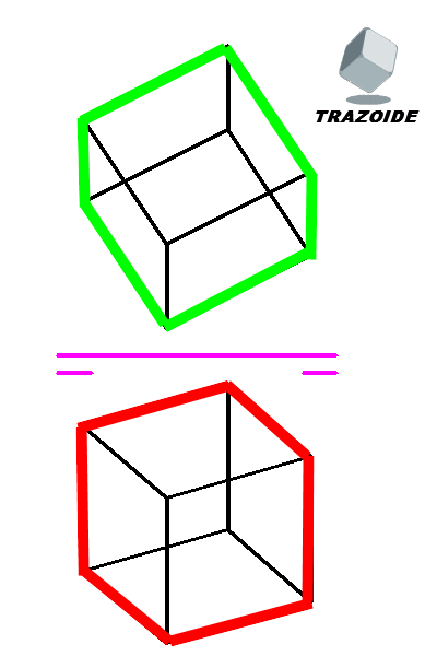 cálculo de partes vistas y ocultas en un cubo