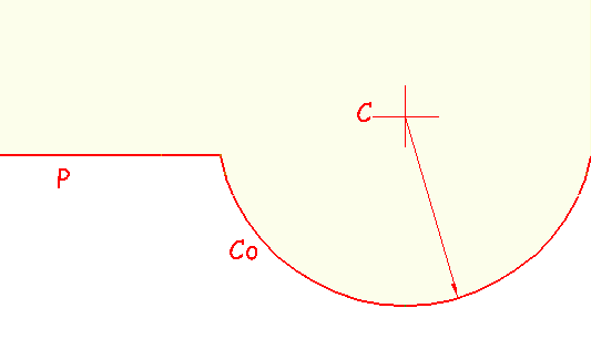 intersección cono y plano en una cubierta